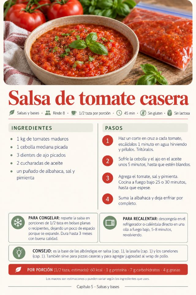 Ficha de receta: Salsa de tomate casera