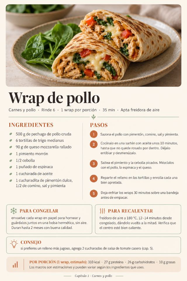 Ficha de receta: Wrap de pollo