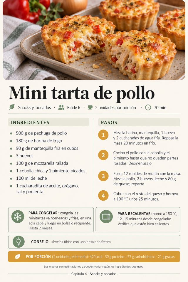 Ficha de receta: Mini tarta de pollo